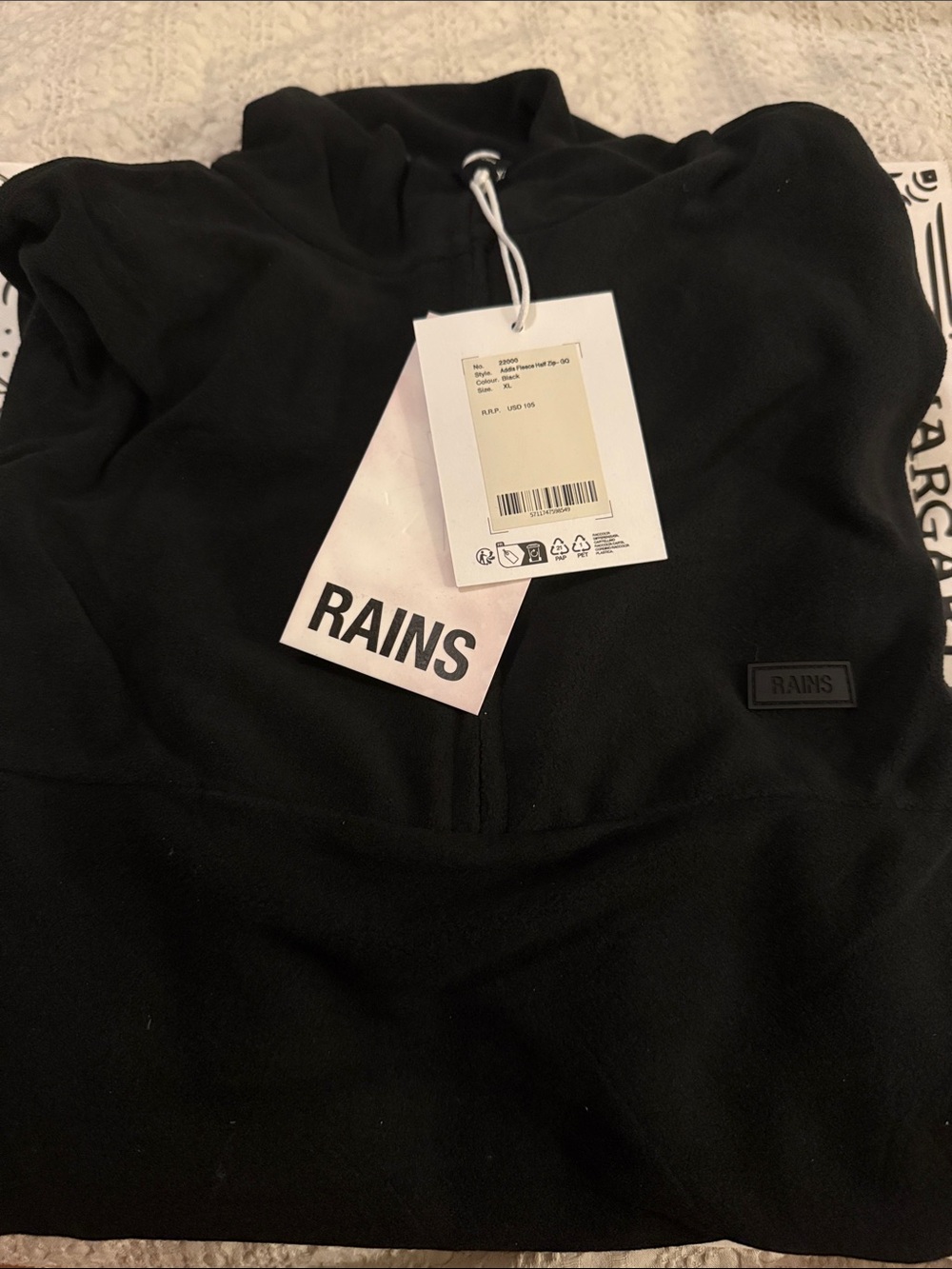 Rains Men’s Black Zip-Up Sweater
